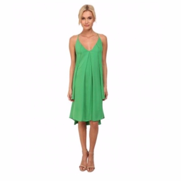 NWT $268 Rebecca‎ Minkoff Lena Silk Midi Dress in Amazon Green [SZ Small ] - Picture 5 of 8